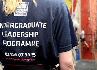 Royal Navy Undergraduate Leadership Programme participant wearing uniform